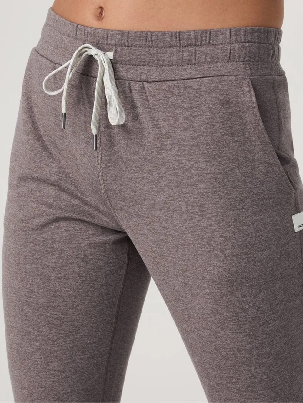 Vuori Heathered Brown Women's Performance Jogger Pants with Drawstring XS